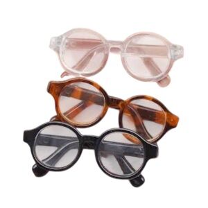 Set of Three Labubu Stylish Glasses - Black, Brown, Clear